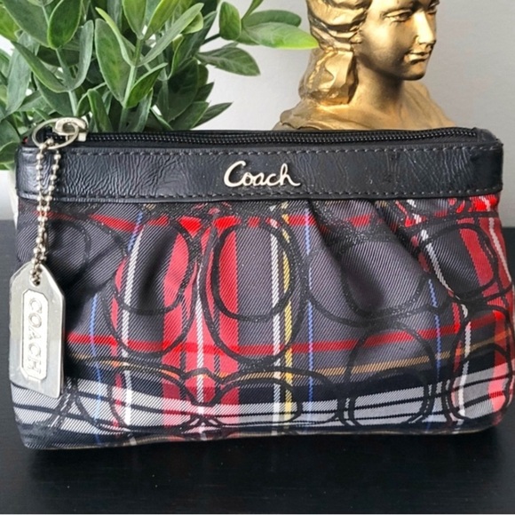 Y2K Coach Signature Poppy Tartan Plaid with Silver Coach Tag - Retails $169 - Picture 2 of 8